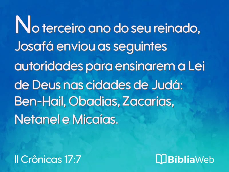 II Crônicas 17:7 em imagem para compartilhar