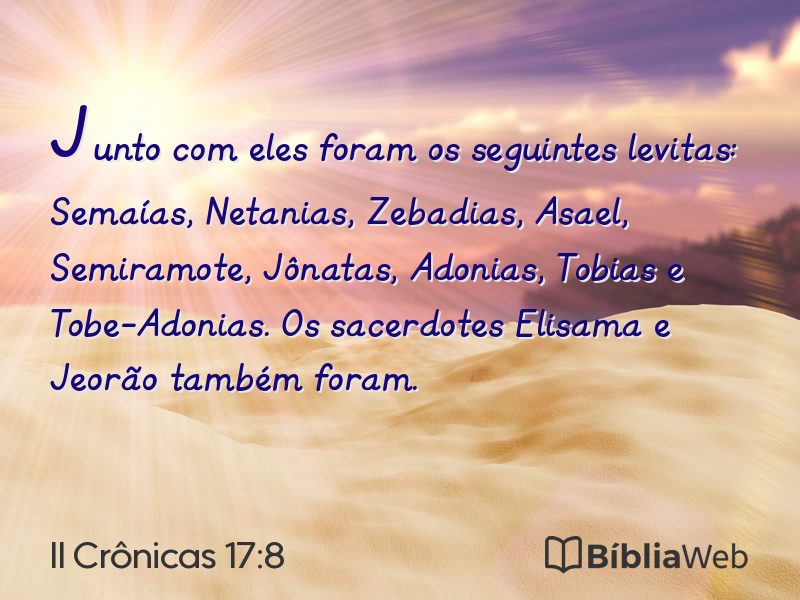 II Crônicas 17:8 em imagem para compartilhar