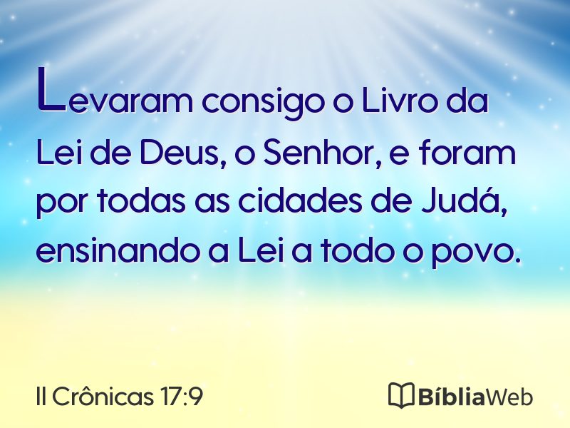 II Crônicas 17:9 em imagem para compartilhar
