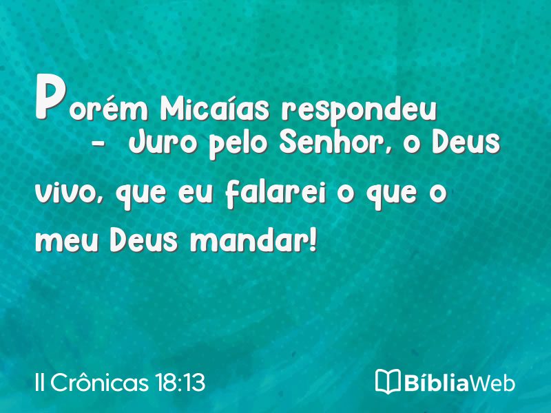 II Crônicas 18:13 em imagem para compartilhar