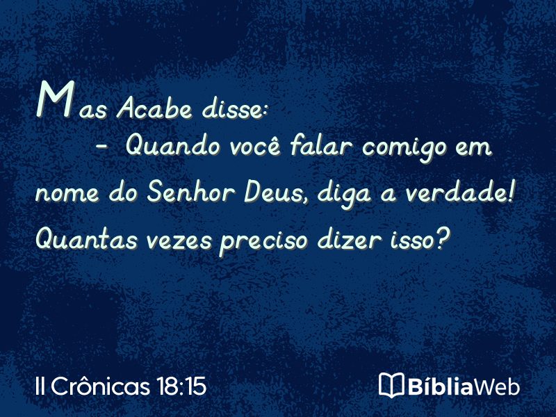 II Crônicas 18:15 em imagem para compartilhar