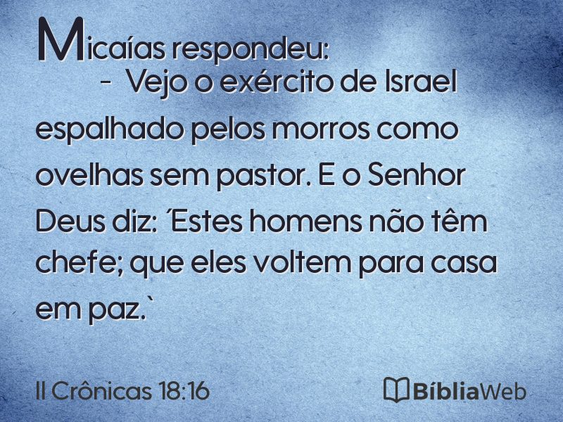 II Crônicas 18:16 em imagem para compartilhar