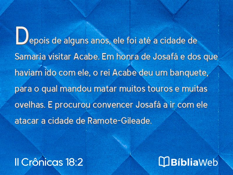 II Crônicas 18:2 em imagem para compartilhar