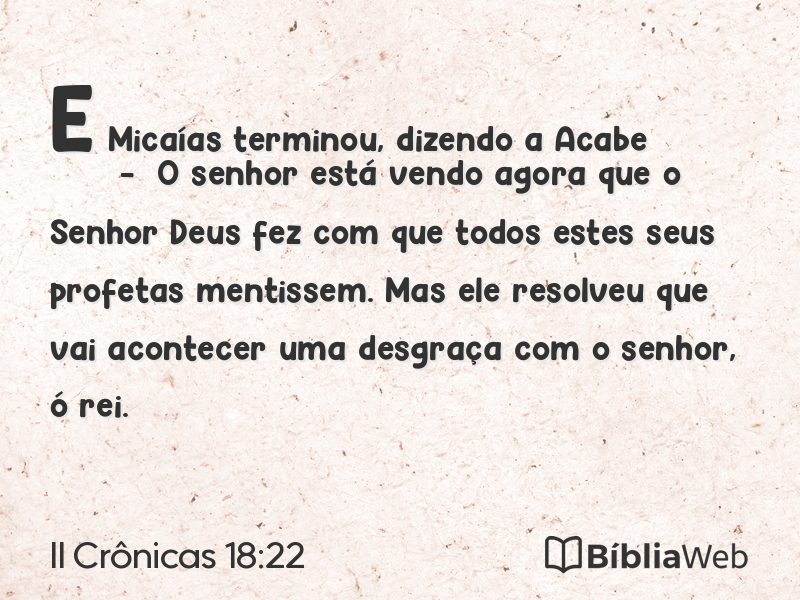 II Crônicas 18:22 em imagem para compartilhar