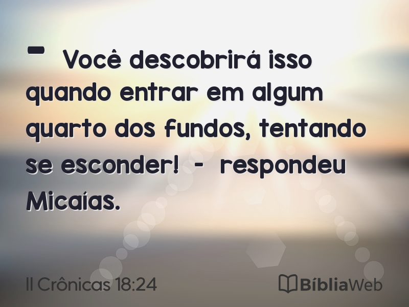 II Crônicas 18:24 em imagem para compartilhar