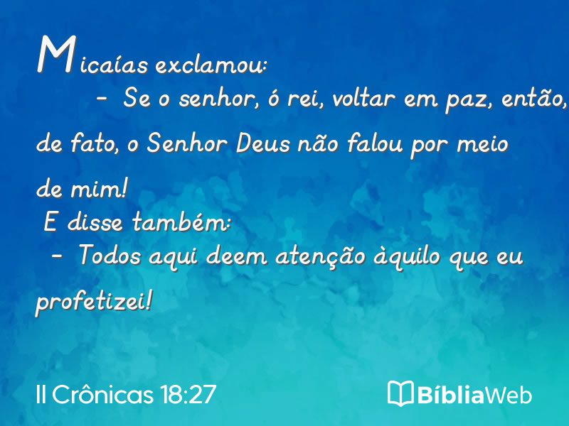 II Crônicas 18:27 em imagem para compartilhar