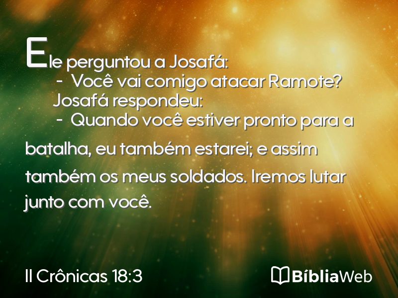 II Crônicas 18:3 em imagem para compartilhar
