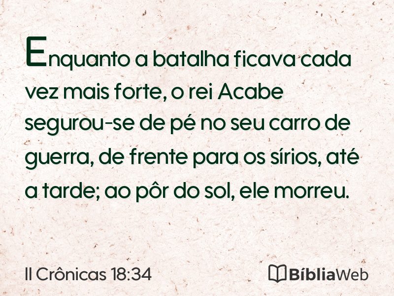 II Crônicas 18:34 em imagem para compartilhar