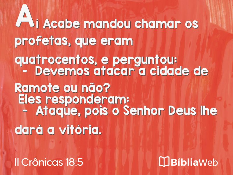 II Crônicas 18:5 em imagem para compartilhar