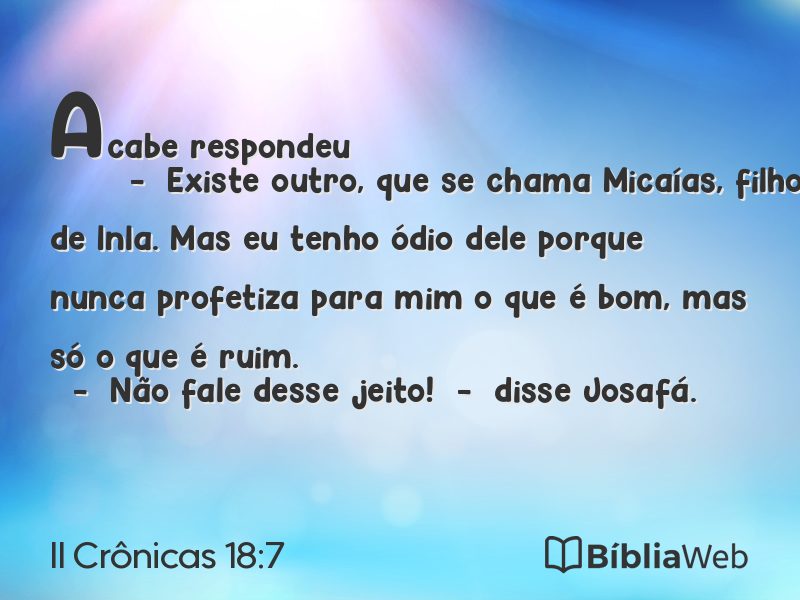 II Crônicas 18:7 em imagem para compartilhar