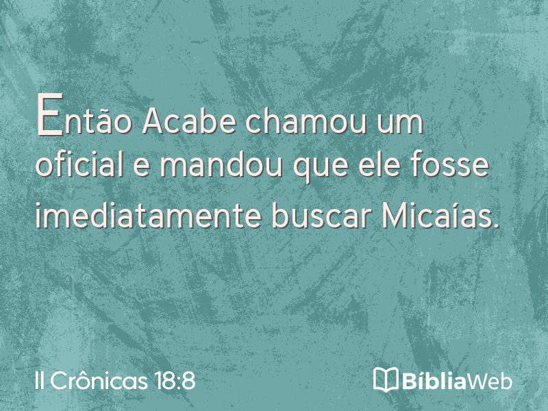 II Crônicas 18:8 em imagem para compartilhar