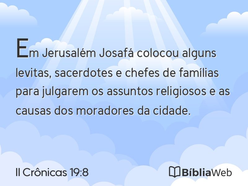II Crônicas 19:8 em imagem para compartilhar