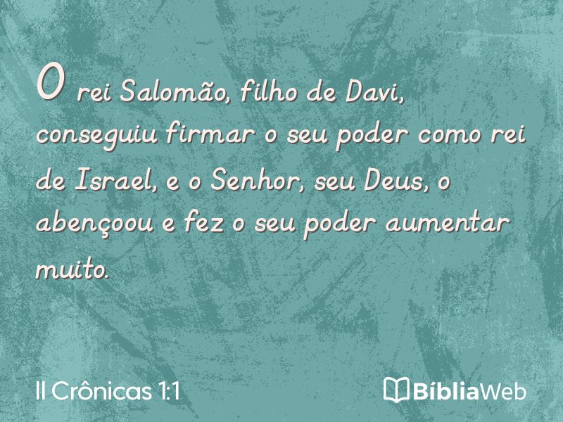 II Crônicas 1:1 em imagem para compartilhar