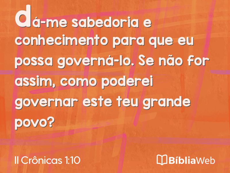 II Crônicas 1:10 em imagem para compartilhar