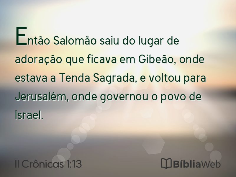 II Crônicas 1:13 em imagem para compartilhar