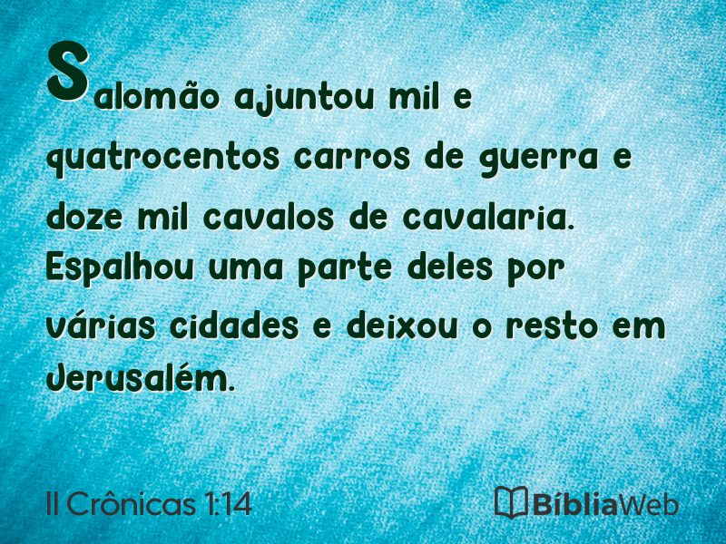 II Crônicas 1:14 em imagem para compartilhar