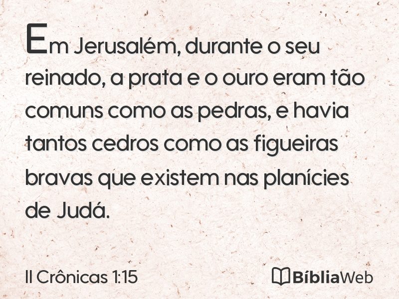 II Crônicas 1:15 em imagem para compartilhar