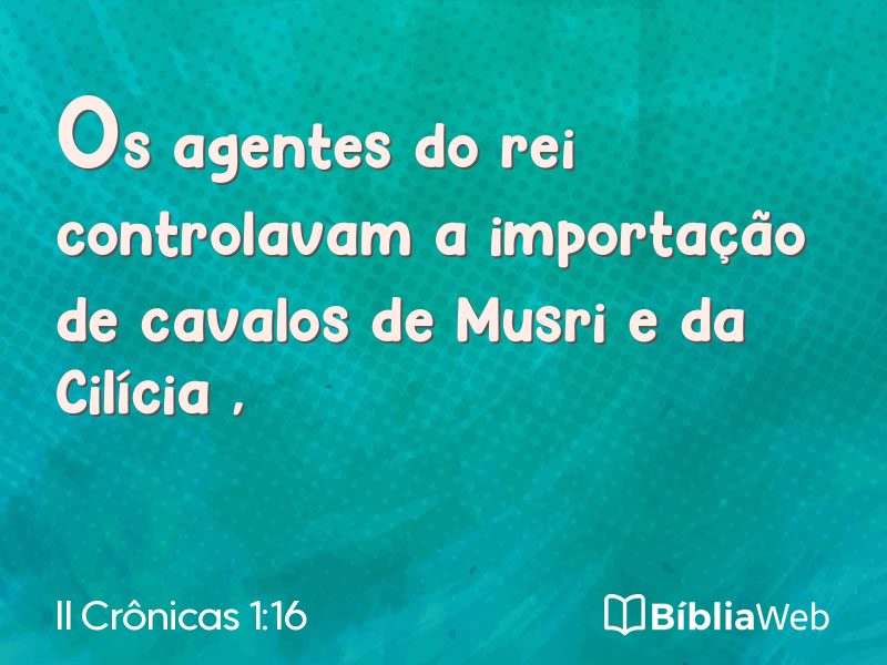II Crônicas 1:16 em imagem para compartilhar