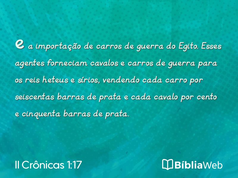 II Crônicas 1:17 em imagem para compartilhar
