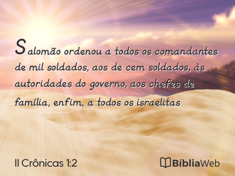 II Crônicas 1:2 em imagem para compartilhar