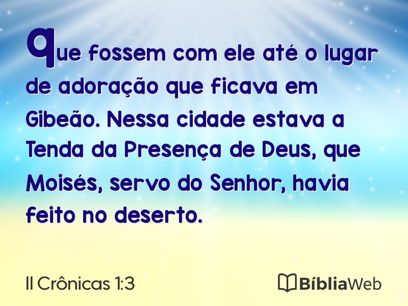 II Crônicas 1:3 em imagem para compartilhar