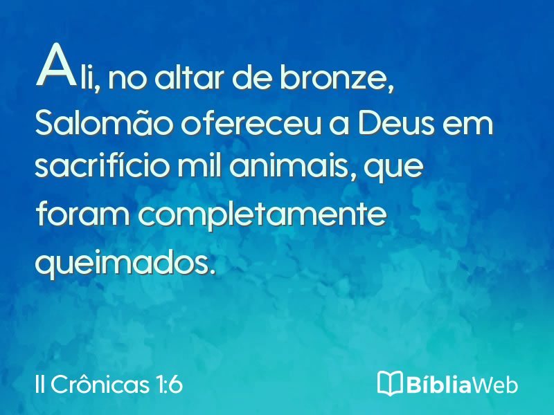 II Crônicas 1:6 em imagem para compartilhar