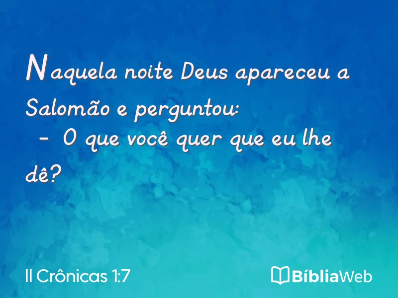 II Crônicas 1:7 em imagem para compartilhar