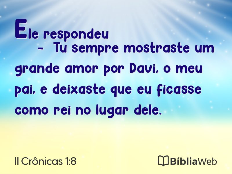 II Crônicas 1:8 em imagem para compartilhar