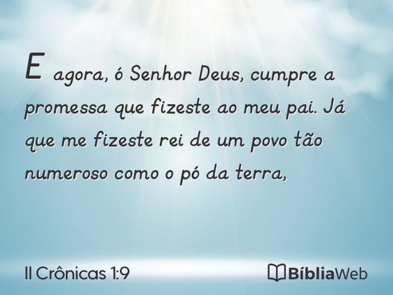 II Crônicas 1:9 em imagem para compartilhar
