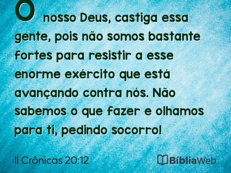 II Crônicas 20:12 em imagem para compartilhar