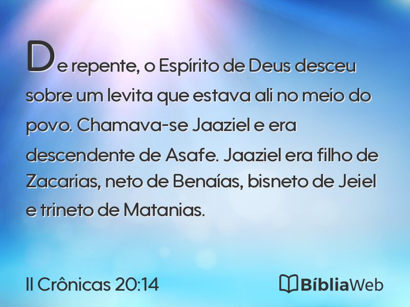 II Crônicas 20:14 em imagem para compartilhar