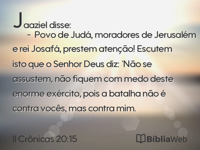 II Crônicas 20:15 em imagem para compartilhar
