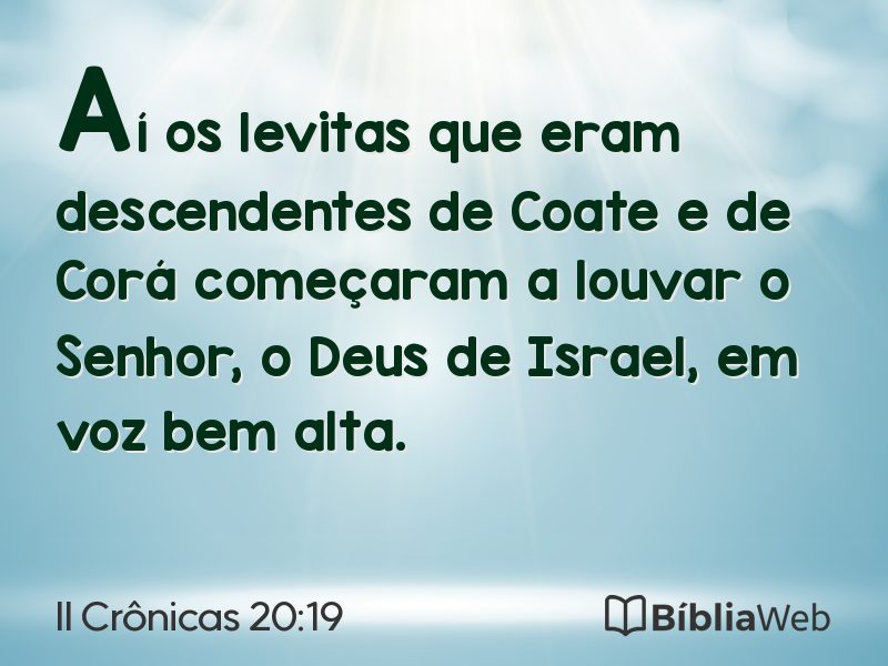 II Crônicas 20:19 em imagem para compartilhar