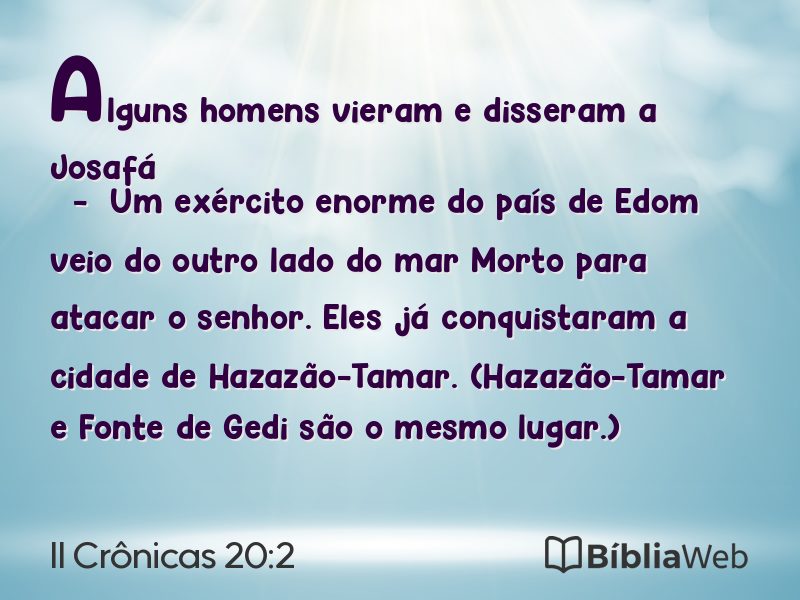 II Crônicas 20:2 em imagem para compartilhar