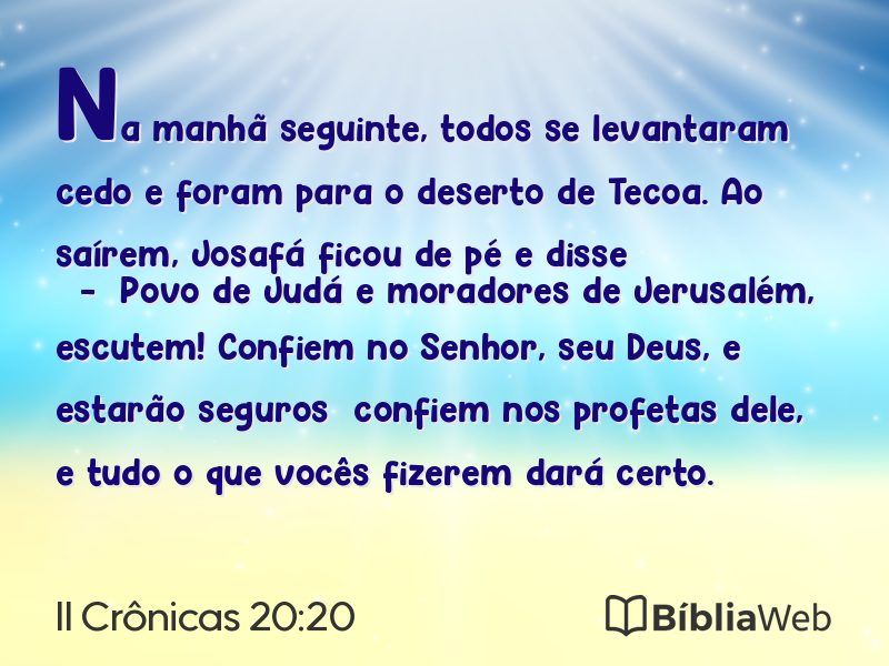II Crônicas 20:20 em imagem para compartilhar