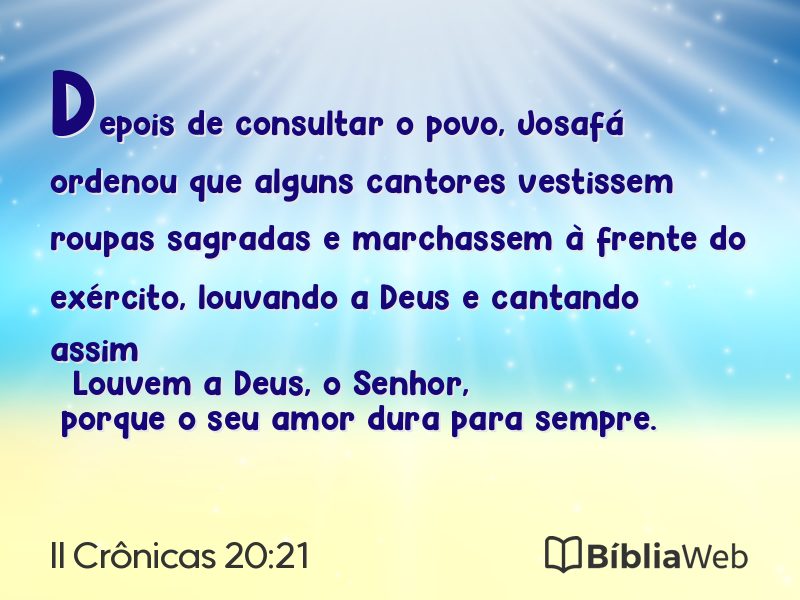 II Crônicas 20:21 em imagem para compartilhar