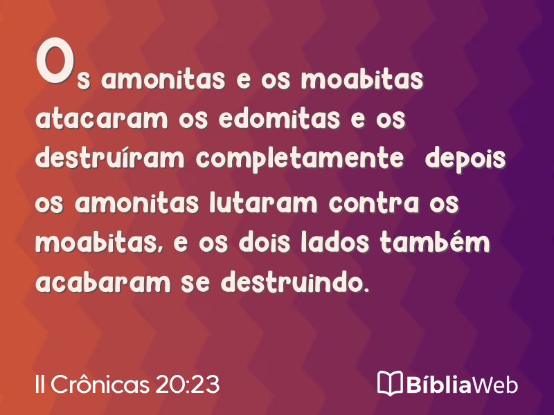 II Crônicas 20:23 em imagem para compartilhar