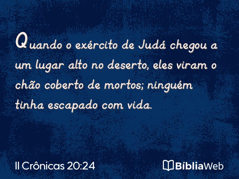 II Crônicas 20:24 em imagem para compartilhar