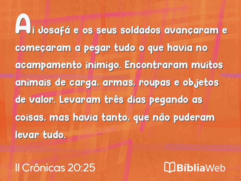 II Crônicas 20:25 em imagem para compartilhar