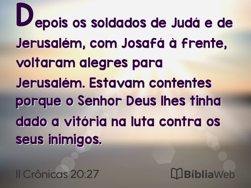 II Crônicas 20:27 em imagem para compartilhar