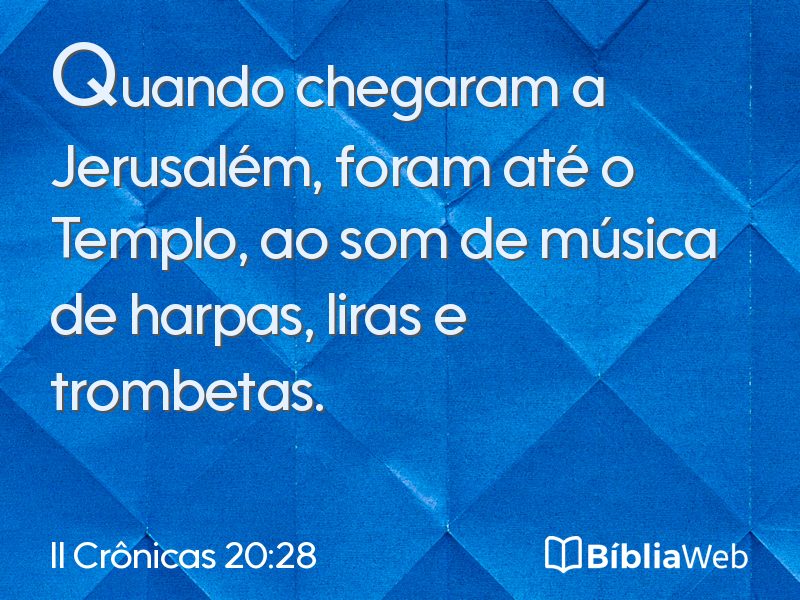 II Crônicas 20:28 em imagem para compartilhar