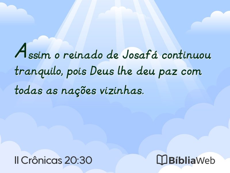 II Crônicas 20:30 em imagem para compartilhar