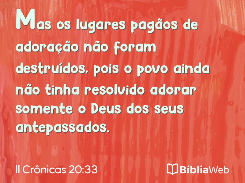 II Crônicas 20:33 em imagem para compartilhar