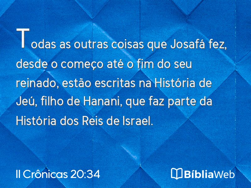 II Crônicas 20:34 em imagem para compartilhar