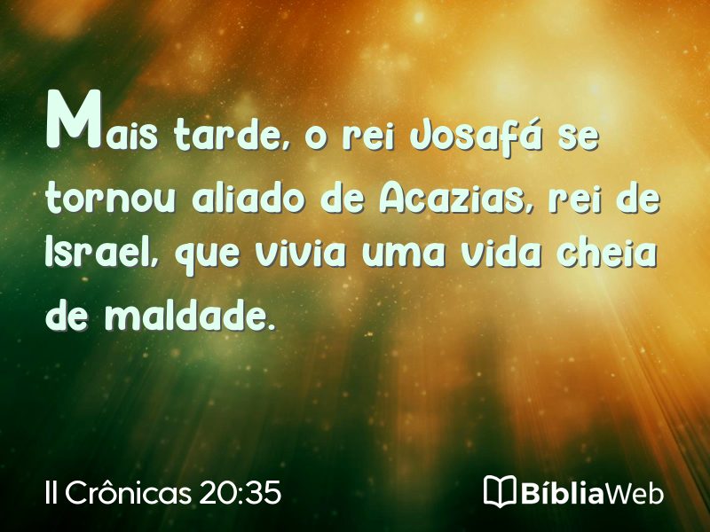 II Crônicas 20:35 em imagem para compartilhar