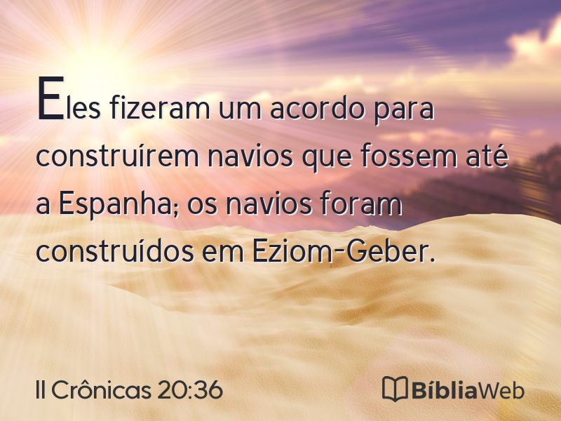 II Crônicas 20:36 em imagem para compartilhar