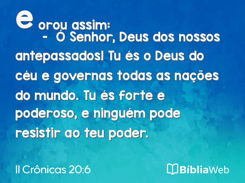 II Crônicas 20:6 em imagem para compartilhar