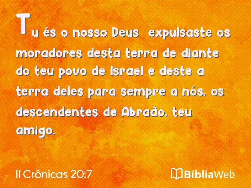 II Crônicas 20:7 em imagem para compartilhar