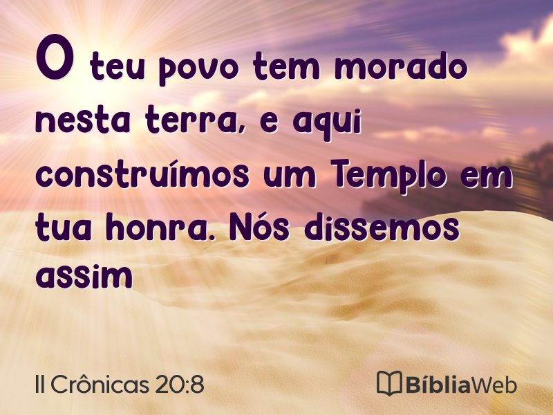 II Crônicas 20:8 em imagem para compartilhar