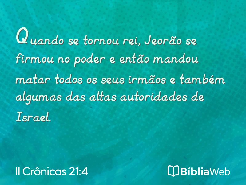 II Crônicas 21:4 em imagem para compartilhar